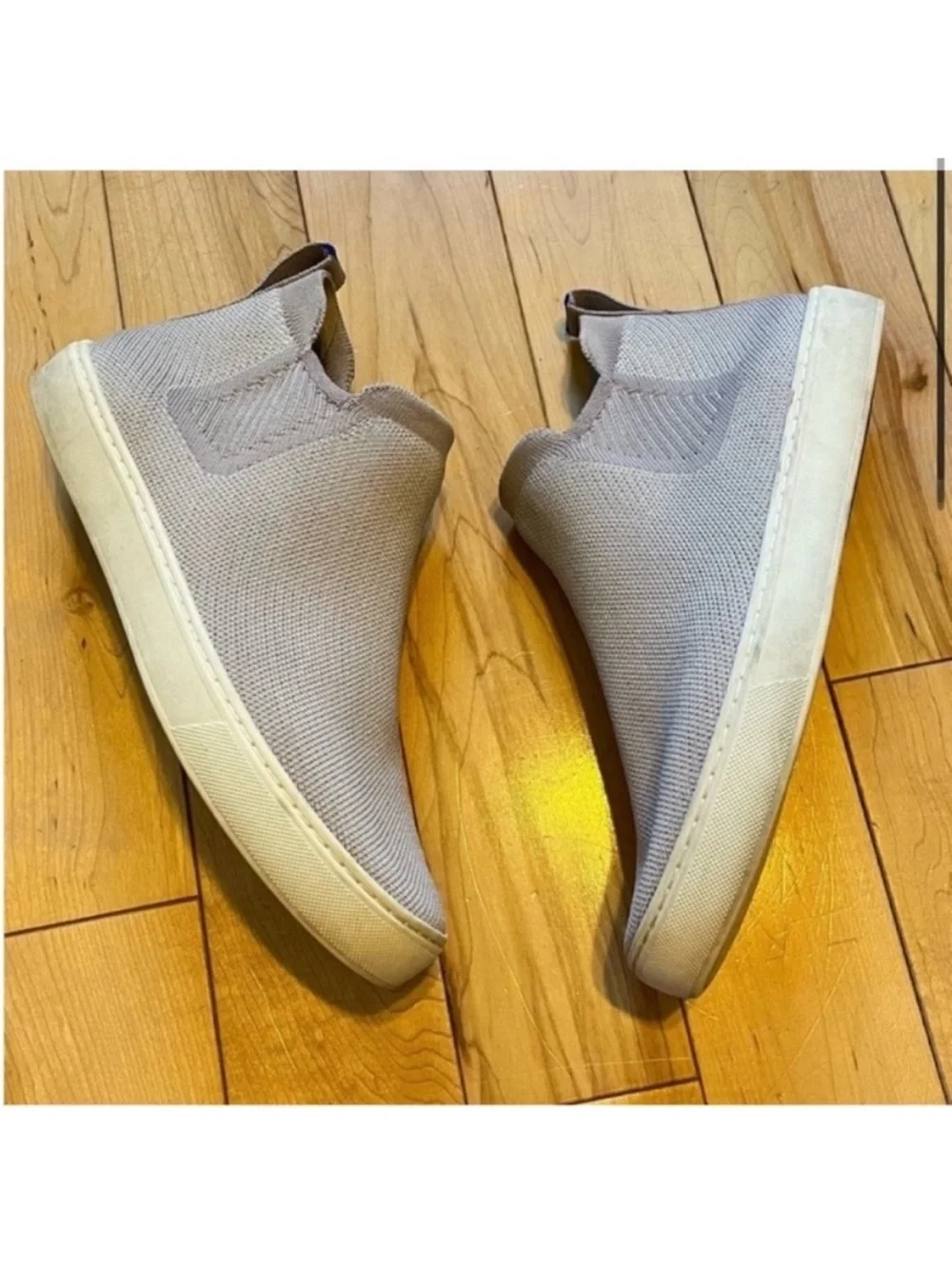 Rothy's The Chelsea Ankle Boot in Lilac Gray pull on high top style size 8.5